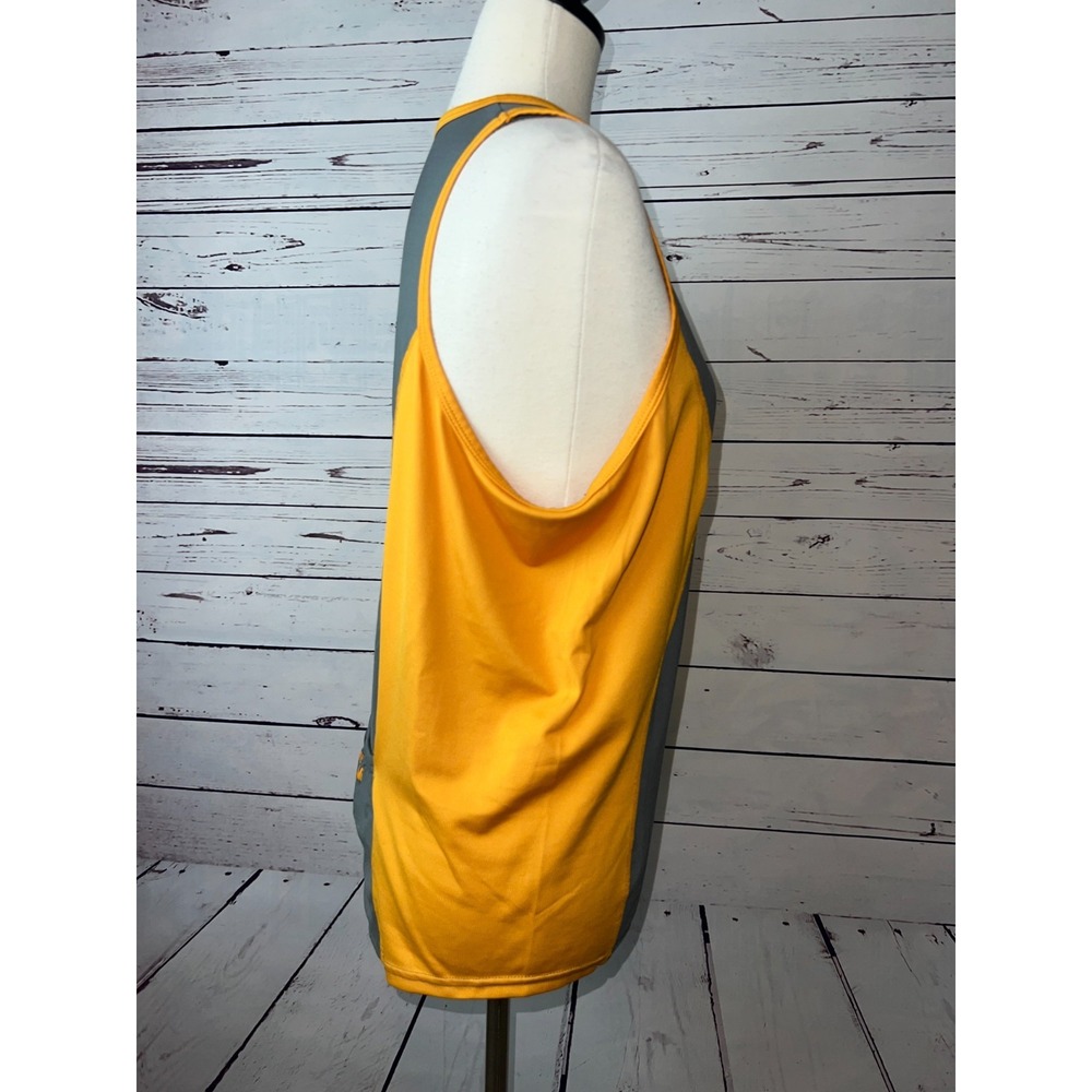 Pearl Izumi Cycling Tank Top Womens Large Gray Yellow Quarter Zip 1823 Biking - Picture 8 of 11